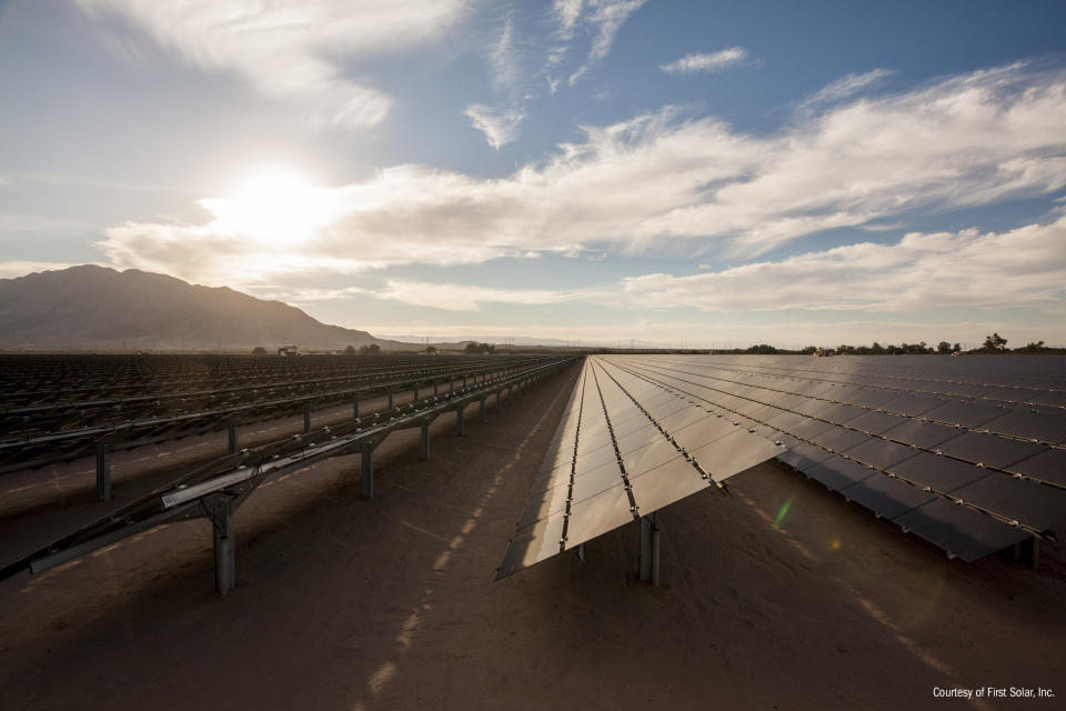 Solar farm in the desert.