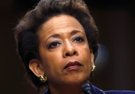 Loretta Lynch testifies during her Senate Judiciary Committee confirmation hearing to become U.S. attorney general on Capitol Hill in Washington January 28, 2015. REUTERS/Kevin Lamarque