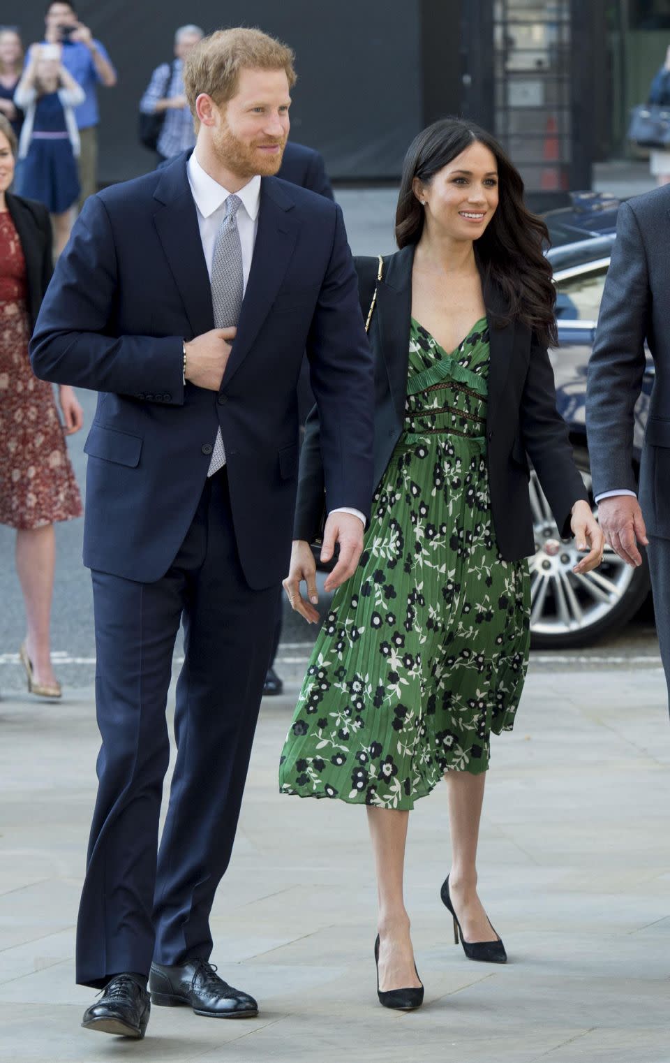 Meghan showed off bare legs at a royal event over the weekend. Photo: Getty