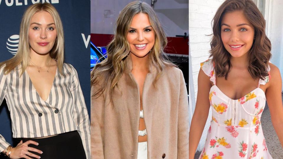 Cassie Randolph, Hannah Brown and Hannah Ann Sluss have all become fans of celeb-approved brand, Alo Yoga (Images via Getty Images/GettyImages/Instagram). 