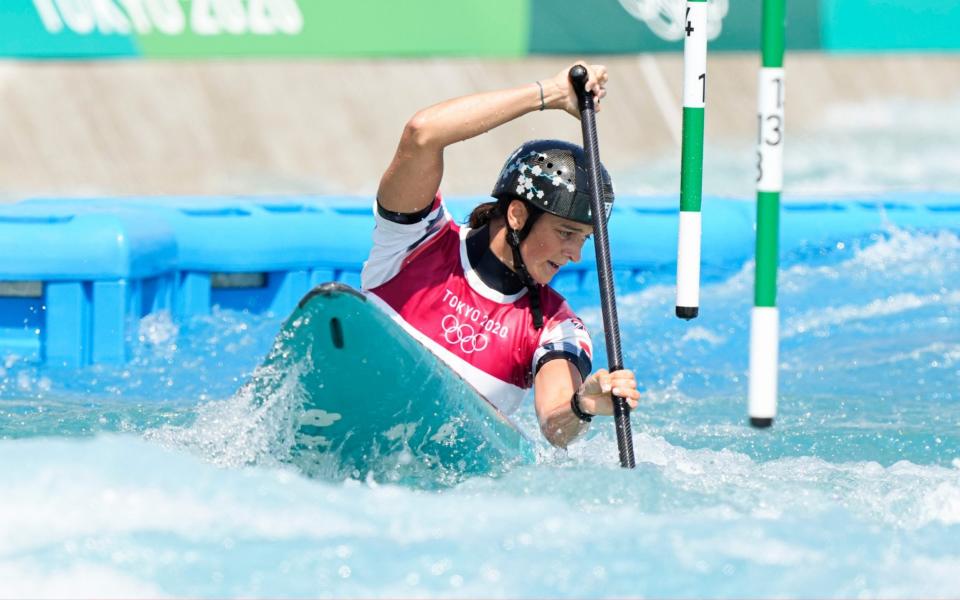 Mallory Franklin of Team Great Britain competes during the Women's Canoe Slalom Heats 1st Run on day five of the Tokyo 2020 Olympic Games at Kasai Canoe Slalom Centre on July 28, 2021 in Tokyo, Japan - Fred Lee/Getty Images
