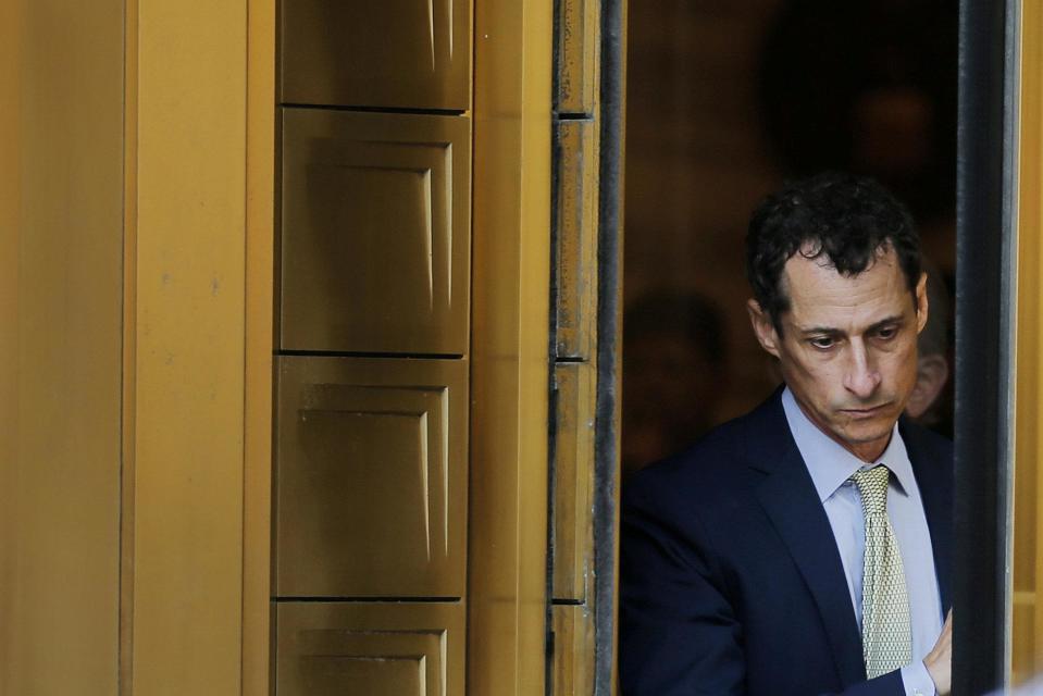 Anthony Weiner departs U.S. Federal Court, following his sentencing after pleading guilty to one count of sending obscene messages to a minor: Reuters