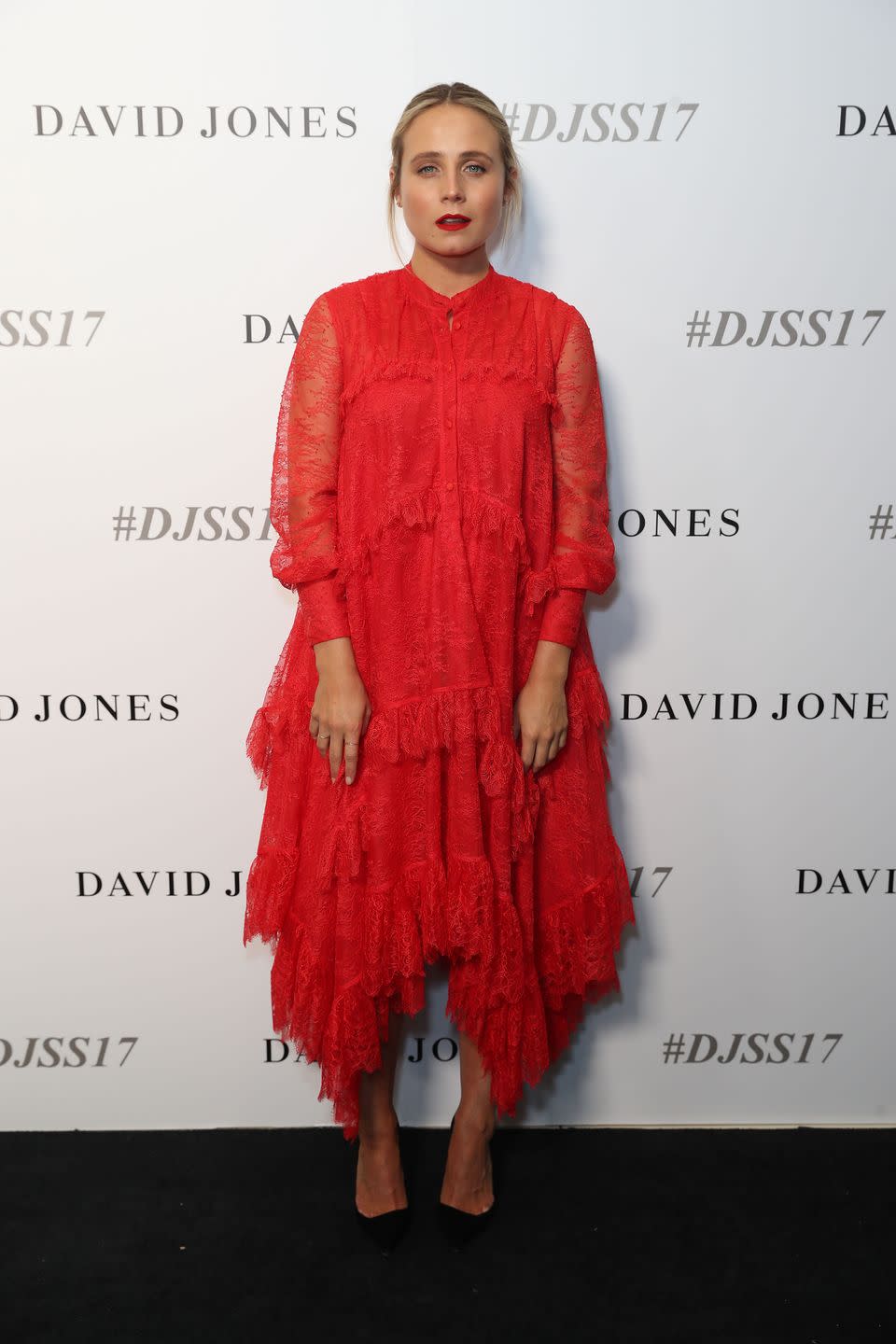 sydney, australia august 09 tessa james arrives ahead of the david jones spring summer 2017 collections launch at david jones elizabeth street store on august 9, 2017 in sydney, australia photo by mark metcalfegetty images for david jones