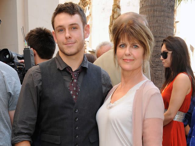 <p>Albert L. Ortega/Getty</p> Pam Dawber and son Sean Harmon participate in the Mark Harmon star ceremony on the Hollywood Walk of Fame in October 2012 in Hollywood, California.