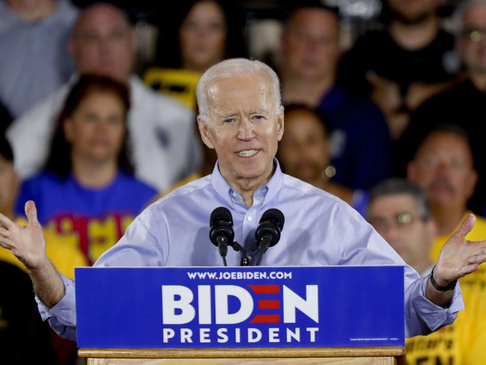 Joe Biden has pledged to take on America’s “broken political system" as he hit out at Donald Trump for "abusing the power of office" during his first major campaign speech.Speaking in Pittsburgh, the former vice president said that Mr Trump was more interested in his own hardline supporter base than the rest of America. “With too many people left out or left behind... We’re tearing America apart rather than lifting it up,” he told the crowd, who chanted “we want Joe”.The country was suffering from a “broken political system that’s deliberately being undermined by our president to continue to abuse the power of the office,” Mr Biden added.The choice of Pennsylvania was significant, with Mr Biden acknowledging how crucial the state is to Democrat chances of taking back the White House. “If I’m going to beat Donald Trump in 2020, it’s going to happen here,” he said, adding that the party has “had a little bit of trouble” in the state in 2016. Hillary Clinton lost Pennsylvania to Mr Trump, a key win on the path to the Oval Office.Mr Biden, the current Democrat frontrunner, made clear that he was ready to go toe-to-toe with Mr Trump. He invoked the deadly synagogue attack in Pittsburgh last year and another last week in California to say that there is now a “battle for America’s soul”.That echoed a refrain that Mr Biden has used repeatedly over the last couple of years, having made oblique references to Trump. His rally speech also included many of the key themes that the former vice president has used on the stump over that time, such as the economy and the middle classes.“The middle class is hurting. It’s hurting now,” Mr Biden said. “The stock market is roaring, but you don’t feel it. There was a $2 trillion tax cut last year. Did you feel it? Did you get anything from it?”Mr Trump believes that the economy is one of his strong points, and it is true that unemployment is down. However, that trend had started during predecessor Barack Obama’s time in office.> I’ll never get the support of Dues Crazy union leadership, those people who rip-off their membership with ridiculously high dues, medical and other expenses while being paid a fortune. But the members love Trump. They look at our record economy, tax & reg cuts, military etc. WIN!> > — Donald J. Trump (@realDonaldTrump) > > April 29, 2019Mr Trump will not give up on Pennsylvania without a fight and was quick to tweet about Pittsburgh’s jobless rate hitting a low point not seen since the 1970s. He also used his mocking “sleepy Joe” moniker to criticise Mr Biden’s work during the Obama presidency.“The Media (Fake News) is pushing Sleepy Joe hard. Funny, I’m only here because of Biden & Obama. They didn’t do the job and now you have Trump, who is getting it done - big time!”Mr Trump lashed out at Mr Biden targeting unions, whose support will be crucial for Mr Biden in a crowded Democratic primary before he even gets to face Trump. With Mr Biden receiving an endorsement from the International Association of Fire Fighters (IAFF), the first major labour union to throw its support behind a candidate in the 2020 race, Mr Trump tweeted he would “never” get support from union bosses but members “love Trump”.The president sees Mr Biden as a clear threat, having told aides of his concern of beating beaten by a man who has a history of gaining support from white, working class voters in states like Pennsylvania, Michigan and Wisconsin. Working class, high-school educated white voters are a key part of Mr Trump’s base and those states will be an important part of his re-election strategy.However, Mr Biden will have to concentrate on rivals like Bernie Sanders first. The Vermont senator sees Mr Biden as his main obstacle to the Democrat nomination and has issued a thinly veiled attack on the former vice president’s support for the North American Free-Trade Agreement (Nafta) with Canada and Mexico as he too targets gains in regions hit hard by manufacturing losses.