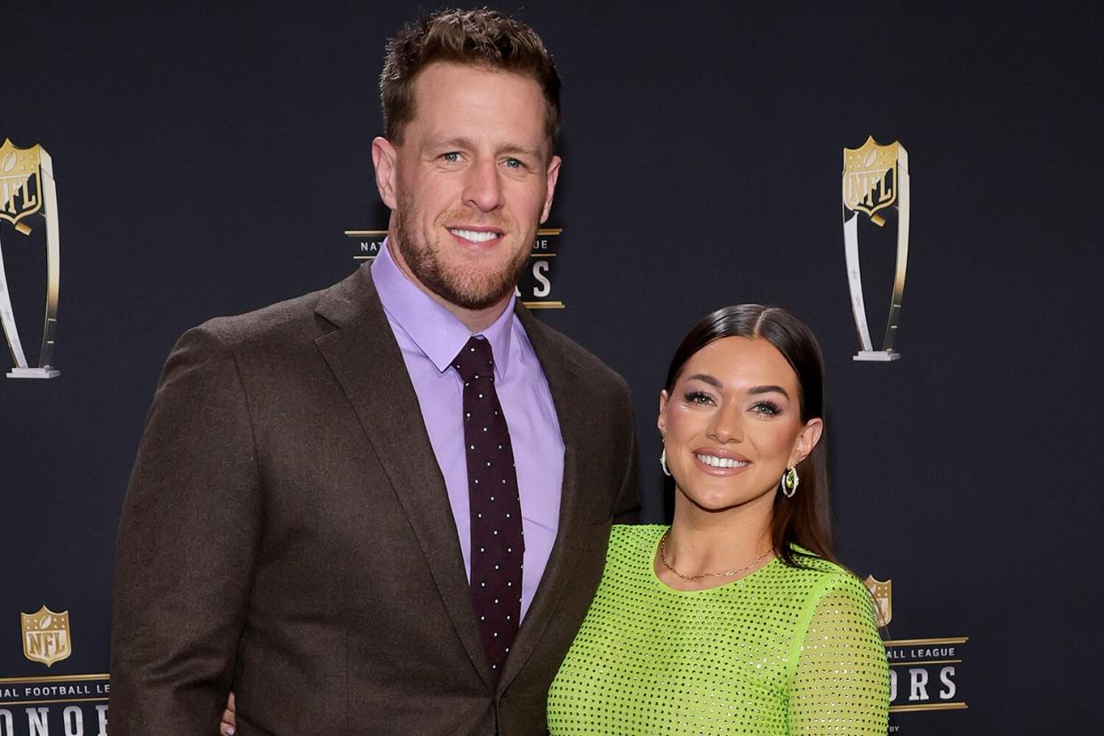 J.J. Watt and Kealia Ohai Watt attend the 12th annual NFL Honors at Symphony Hall on February 09, 2023 in Phoenix, Arizona.