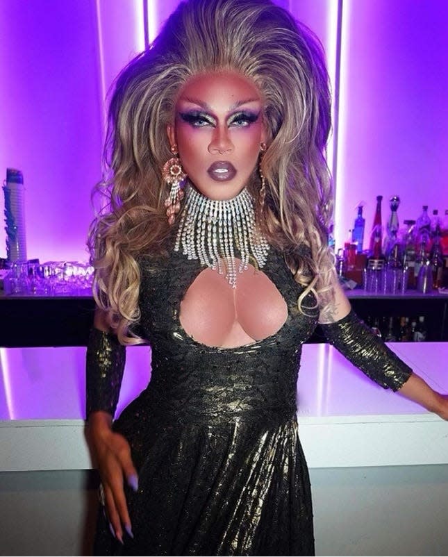 Drag queen Zephyra Rivers, one of the drag queens who will perform at Evil Genius Beer Company's Anti-Valentine's Day brunch.