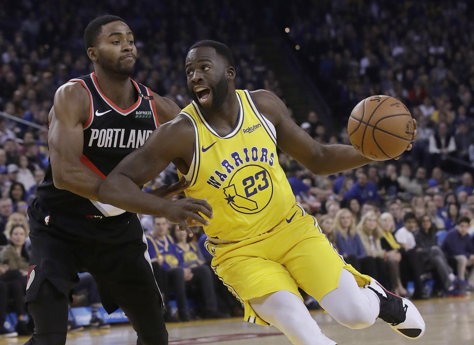 Golden State fell by one on Thursday night in overtime to Portland despite a late rally in the fourth quarter. (AP Photo/Jeff Chiu)