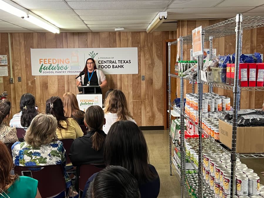 Central Texas Food Bank launches new Feeding Futures School Pantry located at Cedar Creek Elementary School in Bastrop. (KXAN Photo/Todd Bailey)