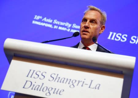 Acting U.S. Defense Secretary Patrick Shanahan speaks at the IISS Shangri-la Dialogue in Singapore