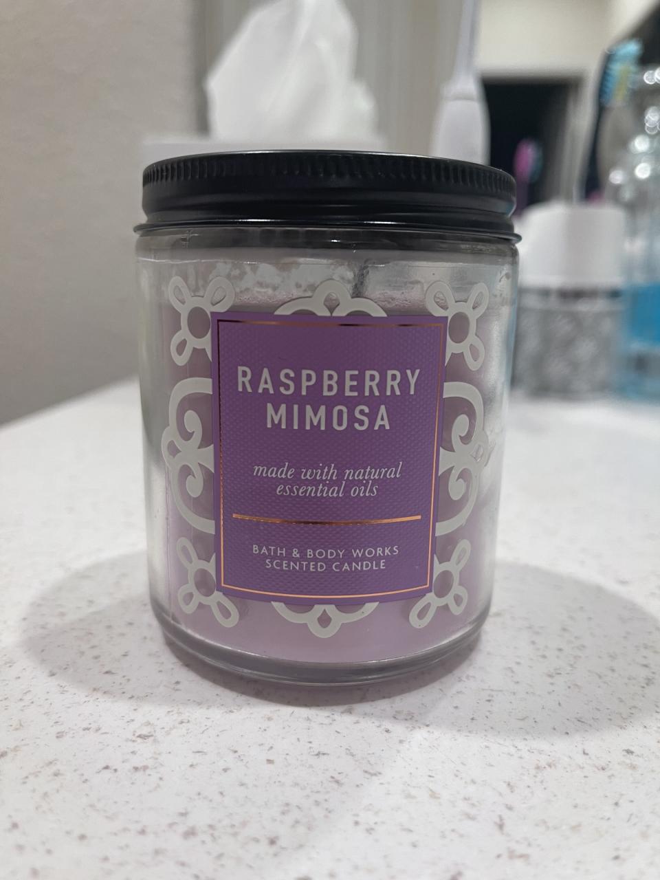 a Bath & Body Works scented candle