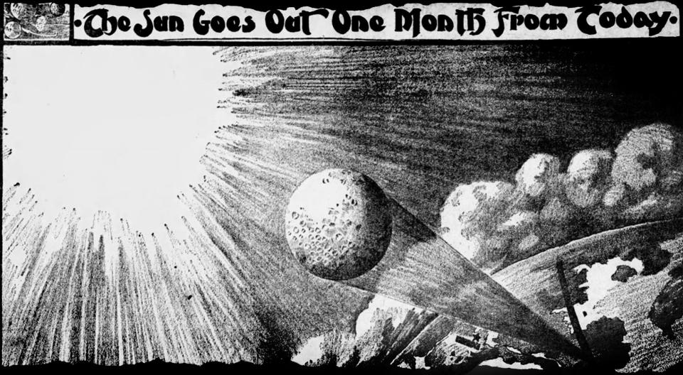 Muncie Morning Star drawing of the 1905 partial eclipse.