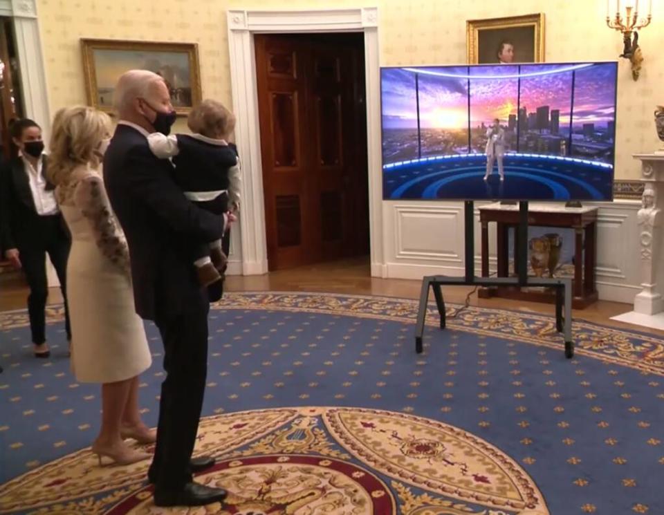 President Joe Biden Dancing, Baby, Celebrating America, 2021 Presidential Inauguration 	