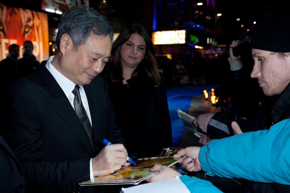 Ang Lee signs autographs at the UK premier of 'Life Of Pi' at Empire Leicester Square.<br><br><b>[Life of Pi: <a href="http://uk.lifestyle.yahoo.com/lifes-journeys/message-in-a-bottle/" data-ylk="slk:Message in a bottle;elm:context_link;itc:0;sec:content-canvas" class="link ">Message in a bottle</a>]</b>