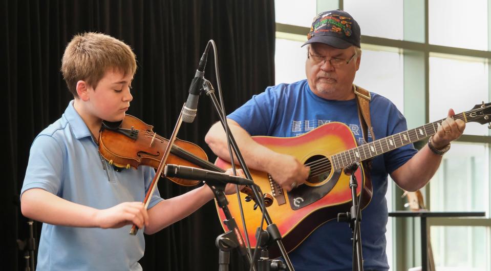 Feb 25, 2023; Tuscaloosa, AL, USA; Jake Atherton competes in the youth division during Fiddle Fest 2023 at Shelton State Saturday.