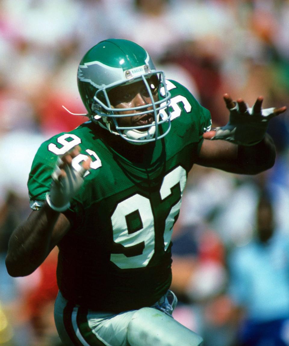 In eight seasons with the Eagles, Reggie White recorded 124 sacks in 121 games.  White died in 2004 and was posthumously elected to the Pro Football Hall of Fame in 2006.
