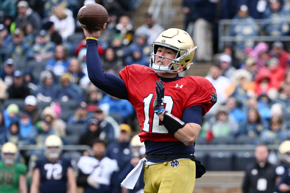 Notre Dame quarterback Tyler Buchner enters the transfer portal with a caveat