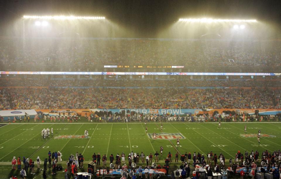 The Wettest Game in Super Bowl History