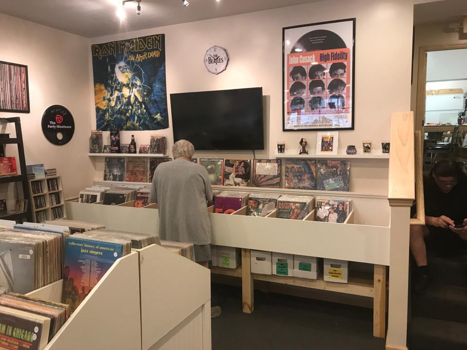 InnerGroove Records in Monaca, where the "High Fidelity" and Iron Maiden posters says it all.