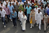 Mamata Banerjee, the Chief Minister of West Bengal, and her party supporters attend a protest march against the National Register of Citizens (NRC) and a new citizenship law, in Kolkata, India, December 17, 2019. REUTERS/Rupak De Chowdhuri