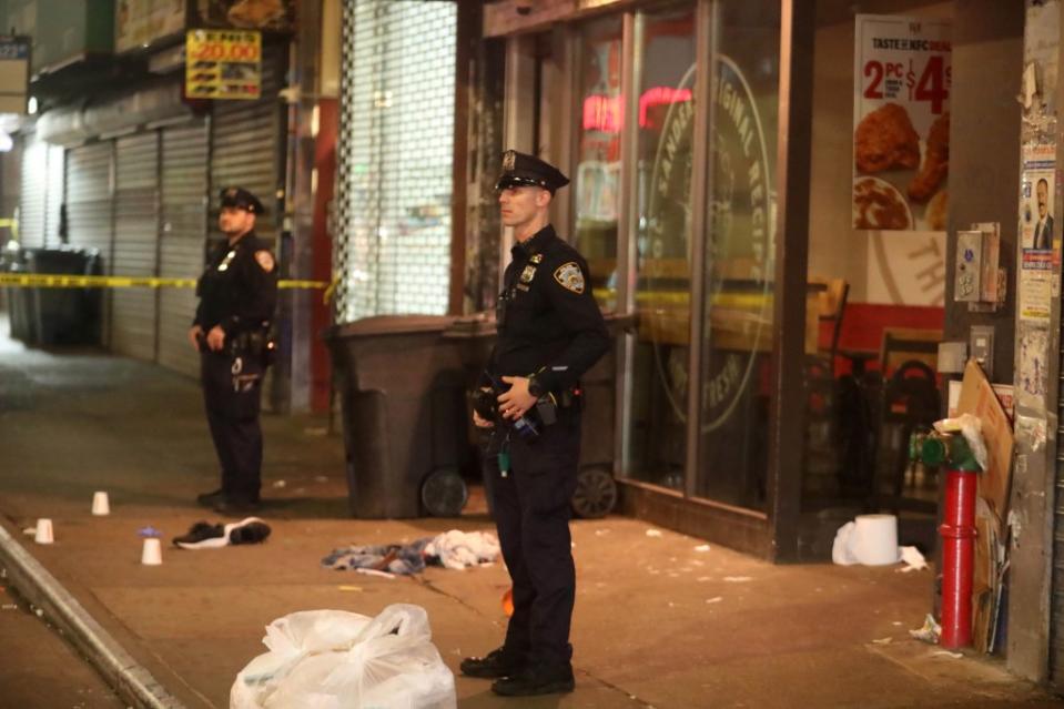 Cops said the man refused repeated commands to drop his knife while arguing with a woman on a street corner. G.N.Miller/NYPost