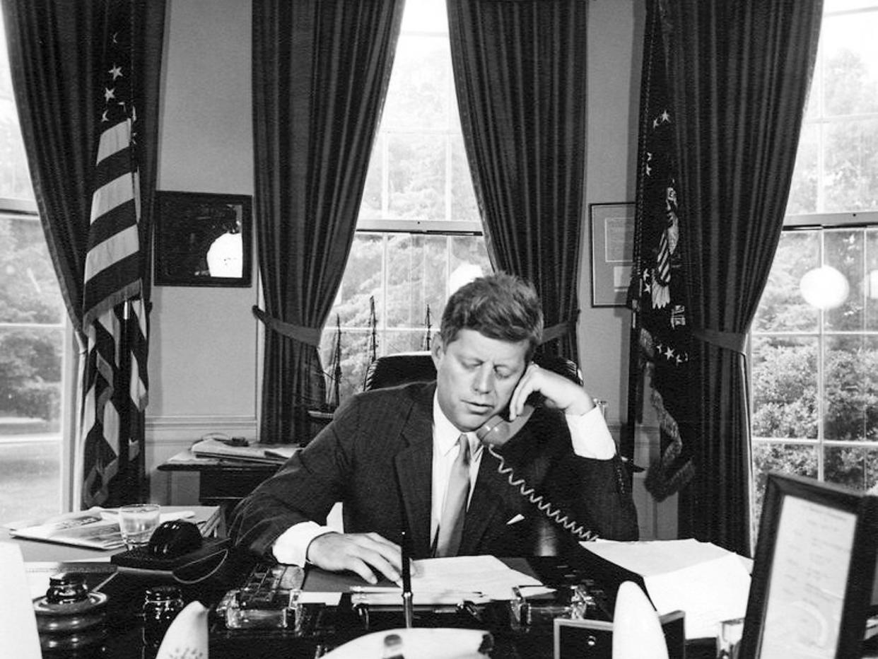 The release of the classified JFK files was scheduled under law for next month - although the President has the power to suppress them for another 25 years if it is considered to be in the interests of national security: EPA
