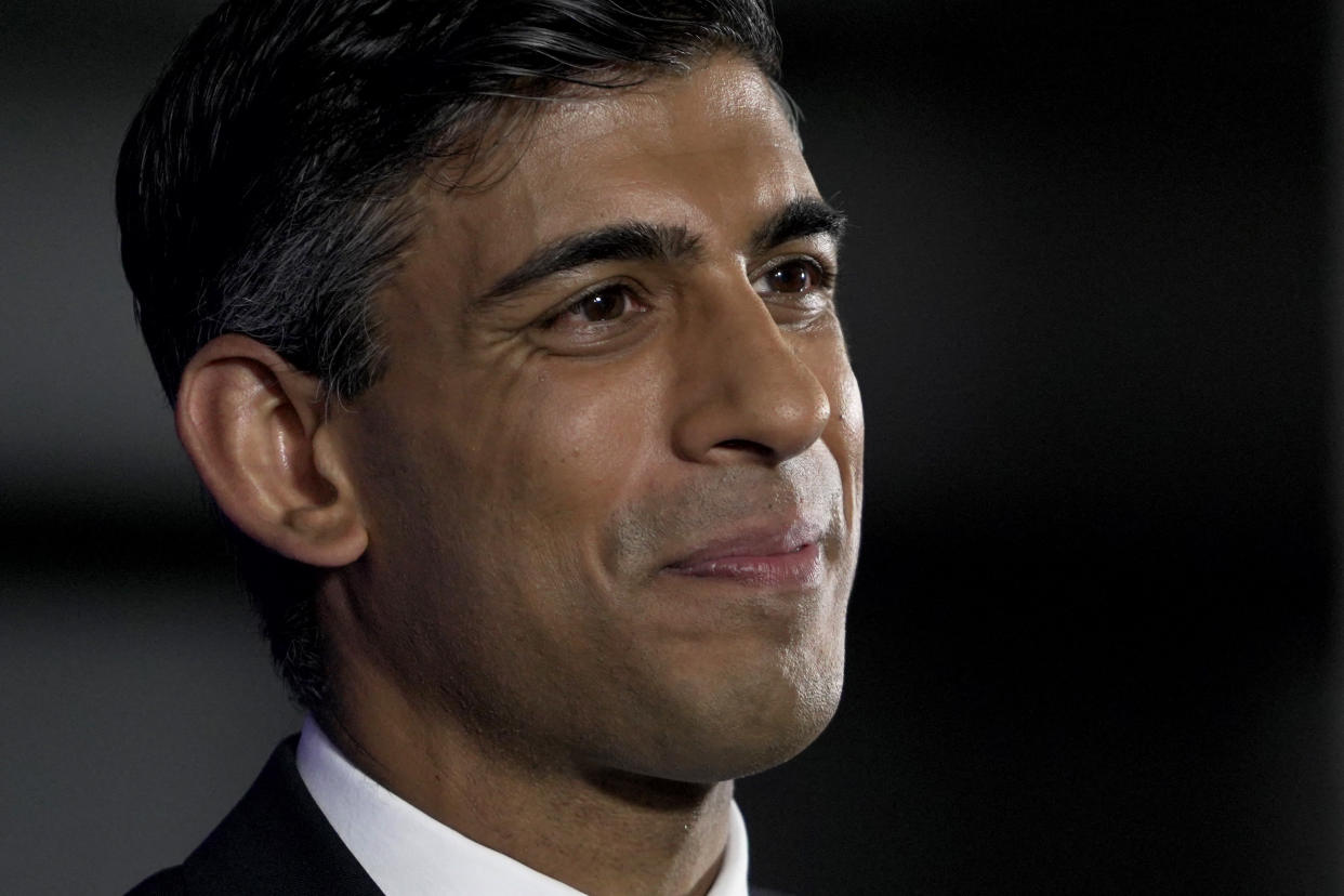 Rishi Sunak, Britain's former chancellor of the exchequer and candidate to become the next prime minister, delivers a speech at the Queen Elizabeth II Centre in London on July 12, 2022. - The new UK prime minister to replace the outgoing Boris Johnson will be announced on September 5, the ruling Conservative party said, with 11 hopefuls currently vying for the job. (Photo by Niklas HALLE'N / AFP) (Photo by NIKLAS HALLE'N/AFP via Getty Images)