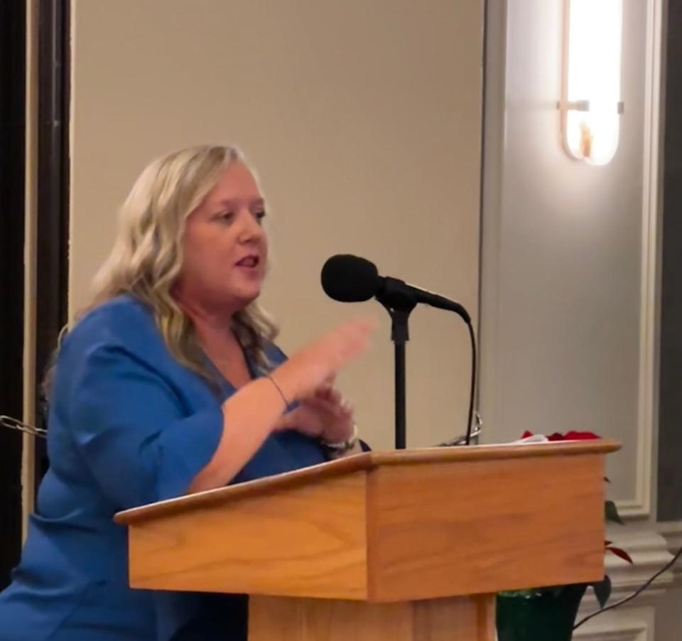 Bucks County Opportunity Council CEO Erin A. Lukoss thanks supporters at the nonprofits annual breakfast.