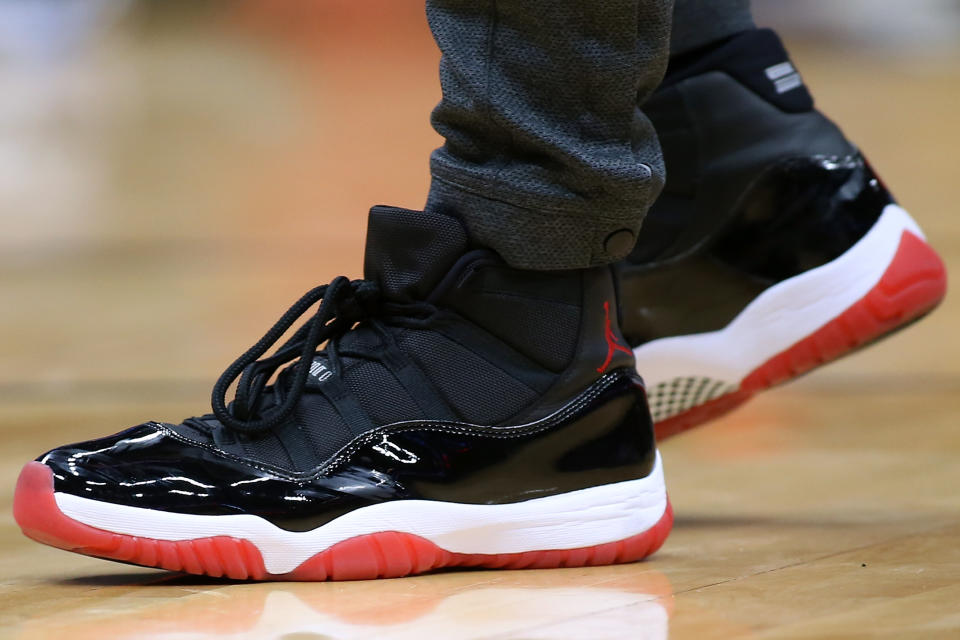 NEW ORLEANS, LOUISIANA - JANUARY 06: Air Jordan shoes are seen worn by Emmanuel Mudiay #8 of the Utah Jazz against the New Orleans Pelicans during a game at the Smoothie King Center on January 06, 2020 in New Orleans, Louisiana. NOTE TO USER: User expressly acknowledges and agrees that, by downloading and or using this Photograph, user is consenting to the terms and conditions of the Getty Images License Agreement. (Photo by Jonathan Bachman/Getty Images)