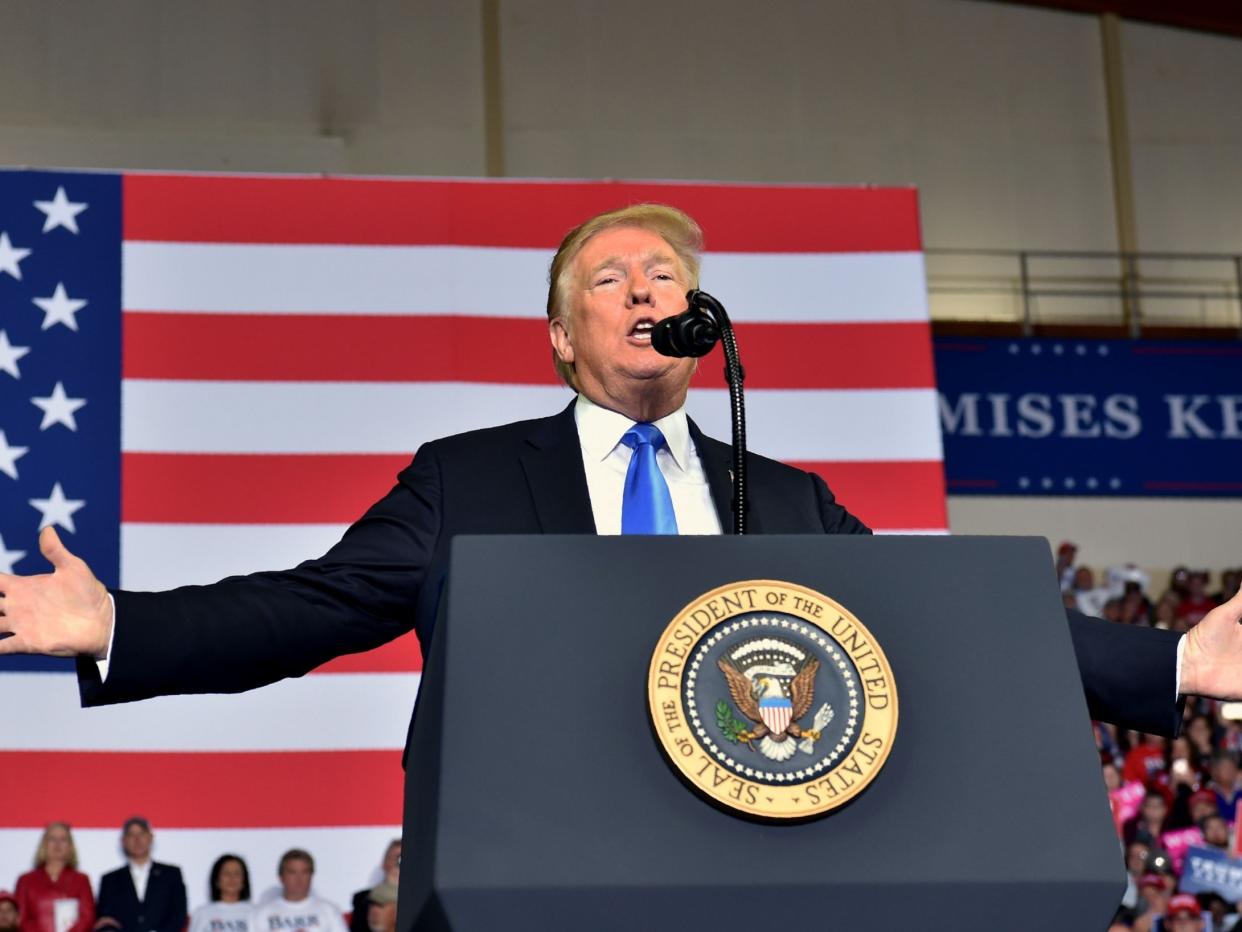 Donald Trump took the unusual decision to file for re-election on the day he took office. Incumbent presidents have traditionally waited until after their second year: NICHOLAS KAMM/AFP/Getty Images