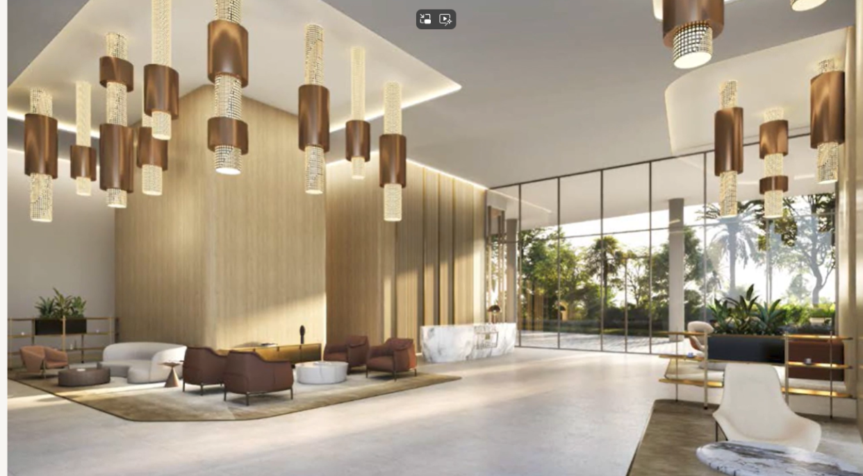 Rendering of the lobby of The Berkeley, a new condominium planned for West Palm Beach by a developer of the ultra-luxury high-rise, The Bristol.