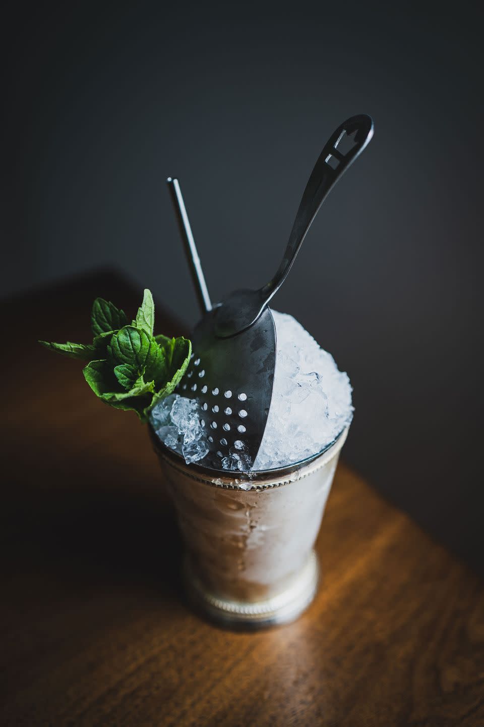 <p><strong>Ingredients</strong></p><p>1 oz Mr Black <br>1 oz bourbon <br>.25 oz simple syrup <br>6-8 mint leaves </p><p><strong>Instructions </strong></p><p>Add Mr Black, syrup, and mint into a julep cup, or any metal or copper cup, muddle lightly to express mint oils. Add bourbon and lots of crushed or shaved ice, garnish with mint sprigs and a straw.</p><p><em>By Stephen Kurpinsky</em></p>