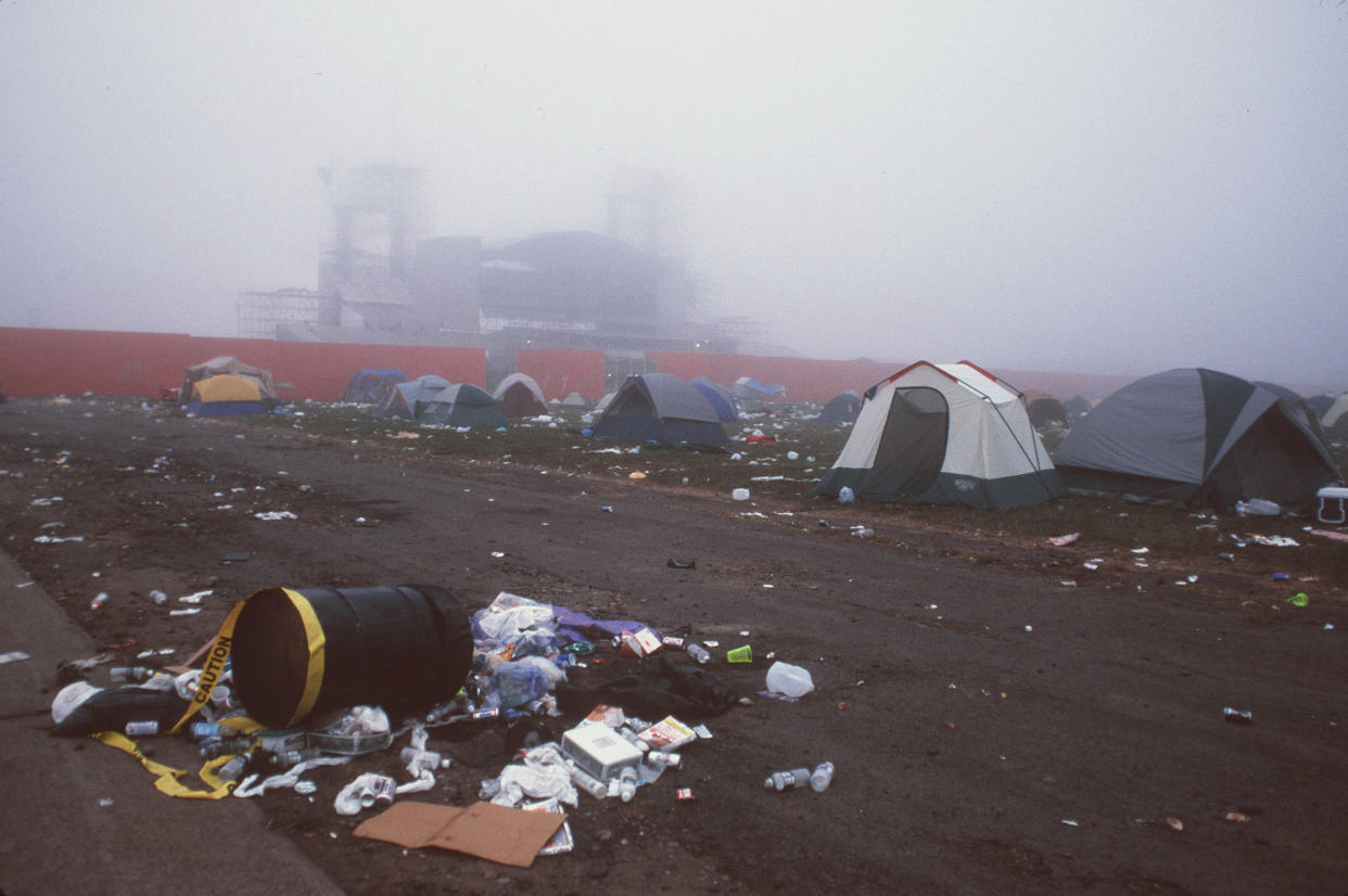 Tents set up on the festival site. 