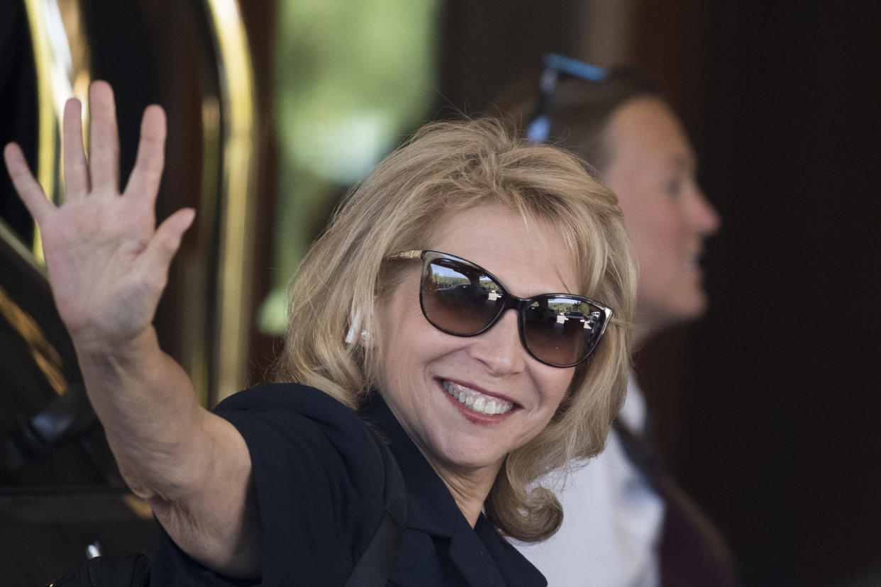 SUN VALLEY, ID - JULY 10: Shari Redstone, president of National Amusements and non-executive chairwoman of Paramount Global, arrives at the Sun Valley Resort for the annual Allen & Company Sun Valley Conference July 10, 2018 in Sun Valley, Idaho. Every July, some of the world's wealthiest and most powerful business people in media, finance, technology and political spheres converge at the Sun Valley Resort for the exclusive week-long conference.(Photo by Drew Angerer/Getty Images)