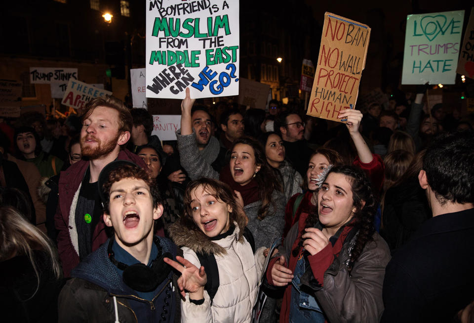 UK protests erupt over Trump’s Muslim travel ban