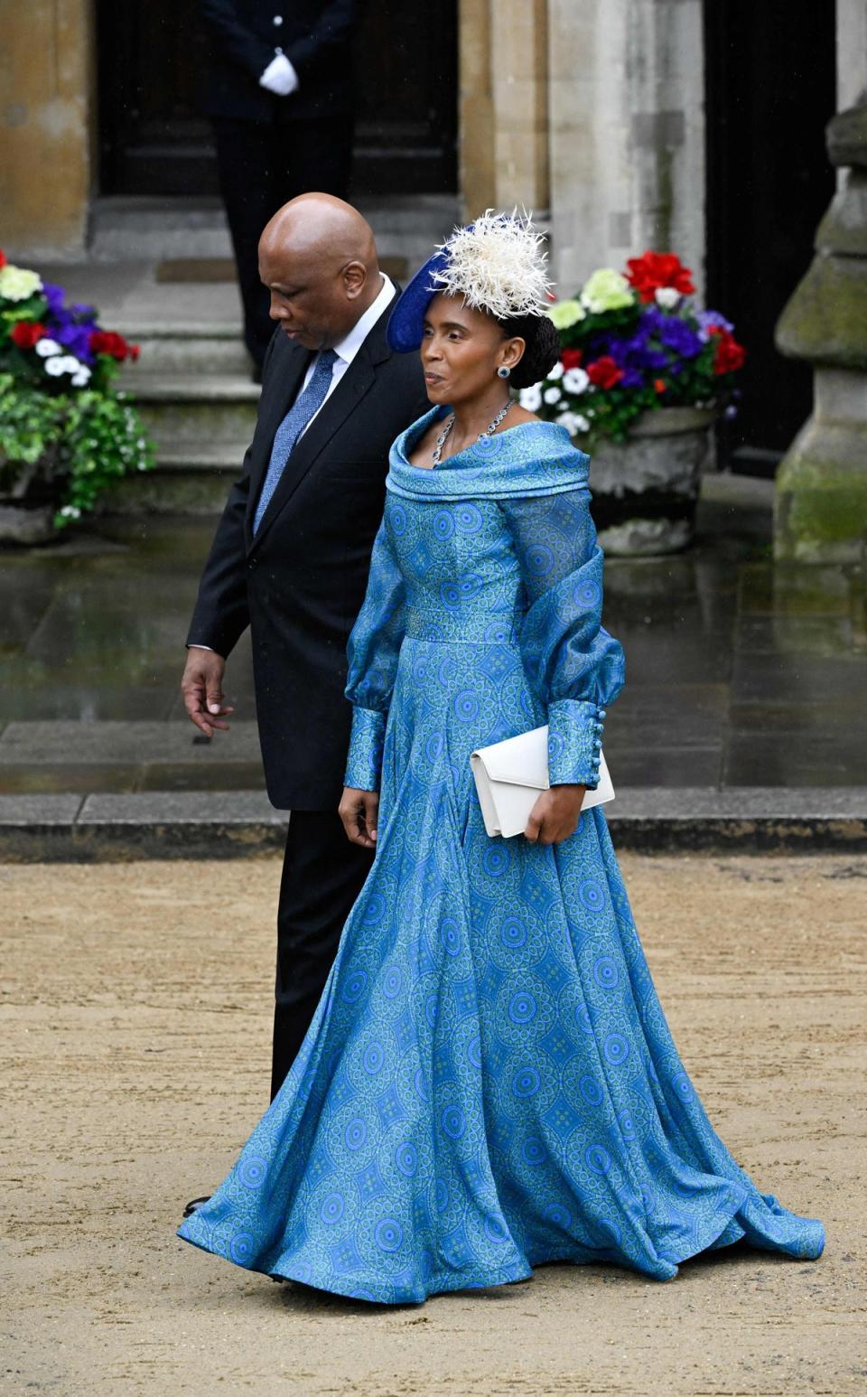 The Queen of Lesotho also wore a fluffy fascinator (Getty Images)