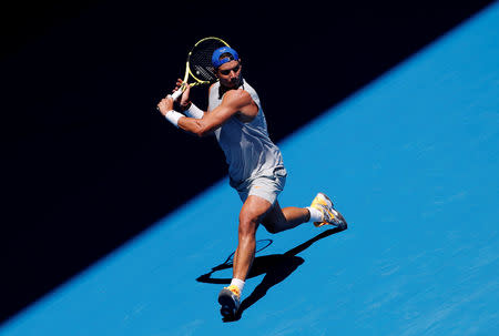 Tennis - Australian Open - Melbourne Park, Melbourne, Australia - January 11, 2019 - Spain's Rafael Nadal trains. REUTERS/Kim Kyung-Hoon