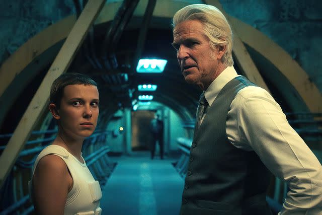 <p>Courtesy of Netflix</p> Millie Bobby Brown and Matthew Modine on 'Stranger Things'
