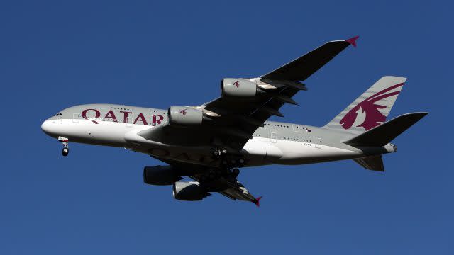 Qatar Airways says the world's first double beds in business class will take the passenger experience 'to a new level' on flights from London to Doha (Steve Parsons/PA)