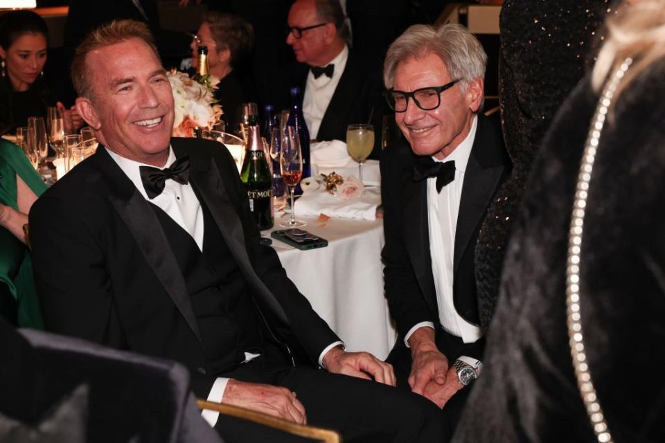 kevin costner and harrison ford at the golden globes