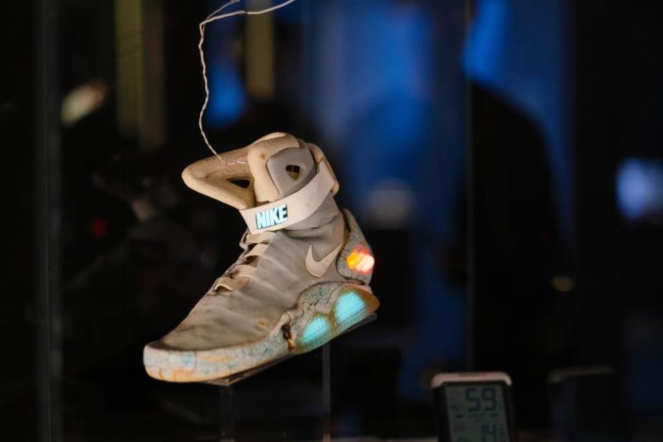 Marty McFly’s Nikes on display.