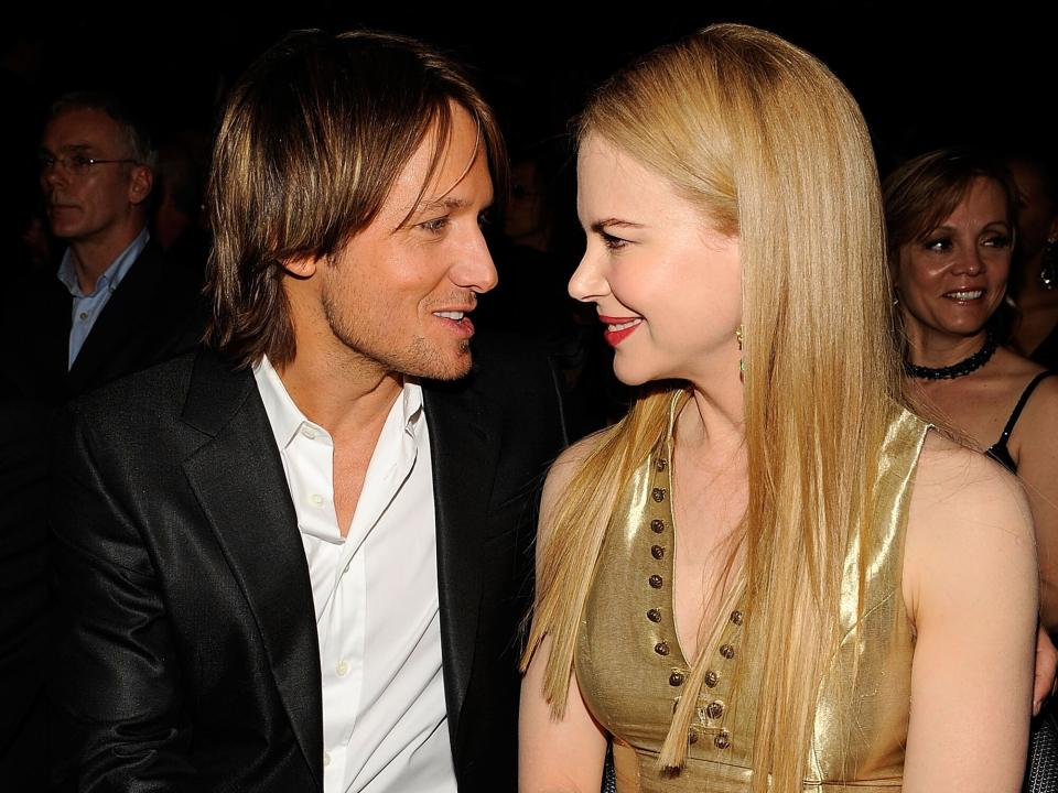 Keith Urban (L) and actress Nicole Kidman pose in the audience at the 51st Annual Grammy Awards held at the Staples Center on February 8, 2009 in Los Angeles, California