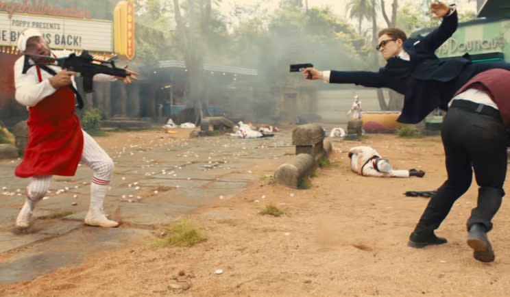 Eggsy shows off some new moves in Kingsman: The Golden Circle - Credit: 20th Century Fox