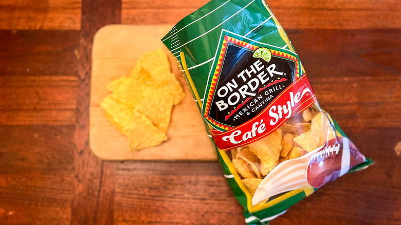 Bag of On the Border Café Style tortilla chips