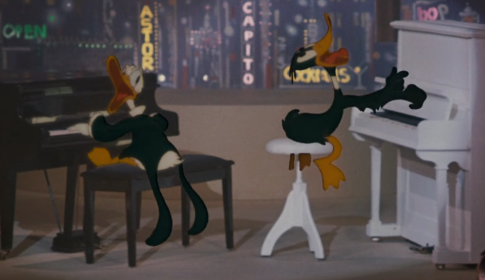 Donald and Daffy Duck face off in a never-to-be-repeated meeting in <em>Who Framed Roger Rabbit.</em> (Photo: Hulu)