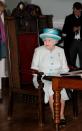 NORFOLK, ENGLAND - FEBRUARY 6: Queen Elizabeth II during a visit to Kings Lynn Town Hall on February 6, 2012 in Norfolk, England. Today is Accession Day, with the Queen celebrating 60 years to the day since she became Monarch. (Photo by Chris Radburn - WPA Pool/Getty Images)