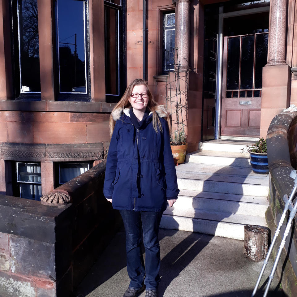 Graham's first time outside after leaving hospital in January 2019. (Suzanne Graham/SWNS)