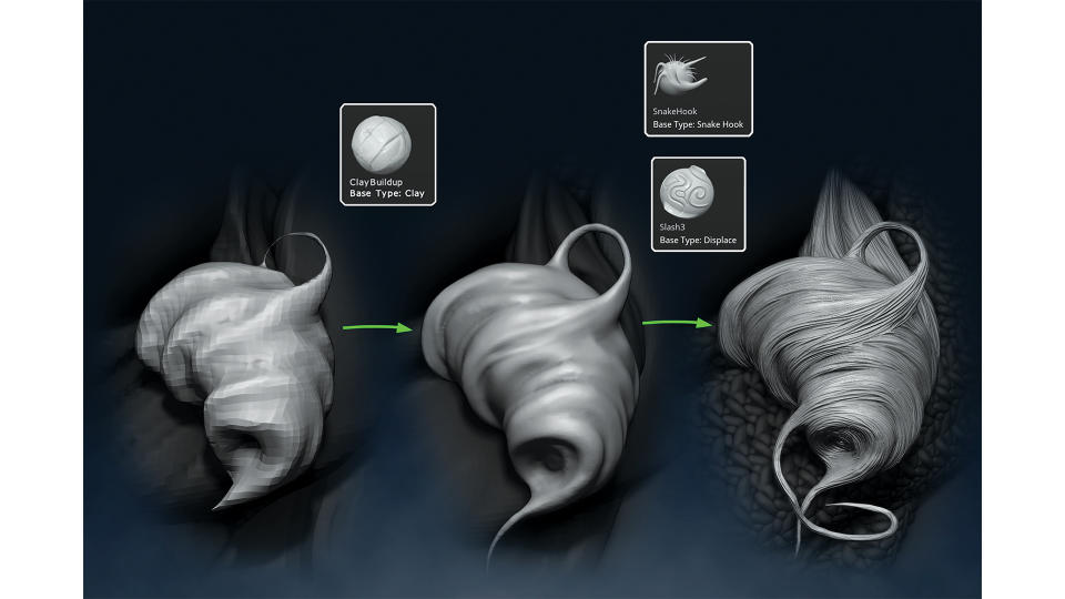 Details of a 3D portrait created by Satoshi Arakawa