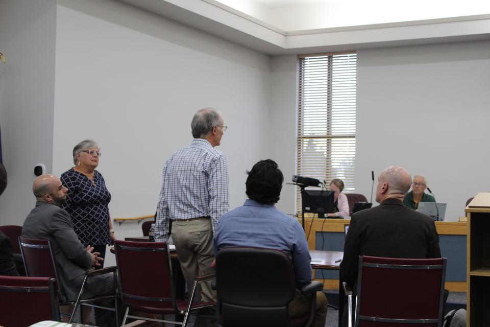 Director of planning for Trinity Health Dave Raymond addresses the Genoa Township Planning Commission during the board's meeting Monday, Aug. 8, 2022.