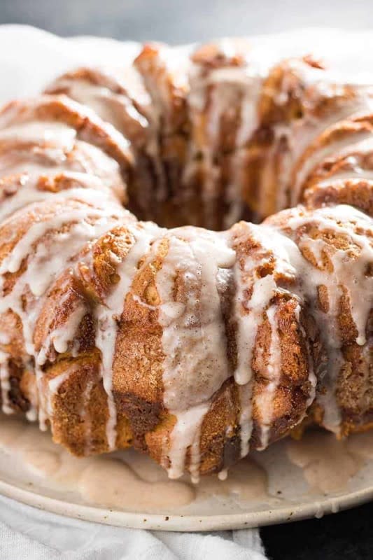 <p>The Salty Marshmallow</p><p>The classic pull-apart monkey bread is given a twist of fall pumpkin spice flavor! Still super easy to make with refrigerator biscuits, packed with pumpkin flavor and topped with a decadent cinnamon glaze! </p><p><strong>Get the recipe: <em><a href="https://thesaltymarshmallow.com/pumpkin-monkey-bread/" rel="nofollow noopener" target="_blank" data-ylk="slk:Pumpkin Monkey Bread;elm:context_link;itc:0;sec:content-canvas" class="link rapid-noclick-resp">Pumpkin Monkey Bread</a></em></strong></p><p><strong>Related: 12 <a href="https://parade.com/844831/melissasperka/12-creative-takes-on-monkey-bread/" rel="nofollow noopener" target="_blank" data-ylk="slk:Creative Takes on Monkey Bread;elm:context_link;itc:0;sec:content-canvas" class="link rapid-noclick-resp">Creative Takes on Monkey Bread</a></strong></p>